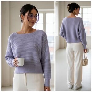 Dynamite S Modern Contemporary Clean Girl Lavendar Soft Ribbed Knit Sweater